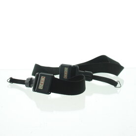 Black canvas carrying strap adjustable in length