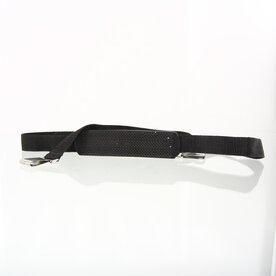 Black wide strap adjustable in length with wide, flat clips
