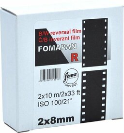 Fomapan R B/W reversal film 2x8mm / 10 meter (dubbel normaal 8 geen super 8)