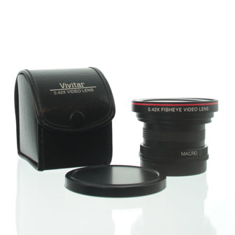 Vivitar 0.42x fisheye video lens met Macro Adapter