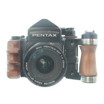 Rosewood complete grip-set for Pentax 67
