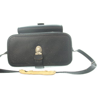 Vintage zwarte lederen camera tas met ruimte voor camera + attributen