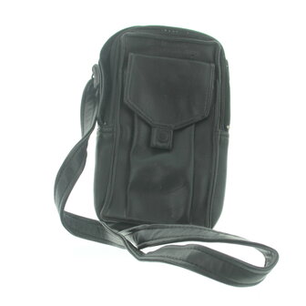 Black Leather Leather Pouch With Shoulder Strap And Storage Pouch For SX-70