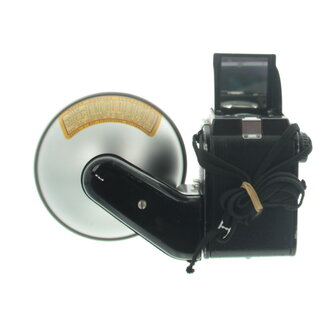 Kodak Duaflex II met  flitslamphouder en draagriem