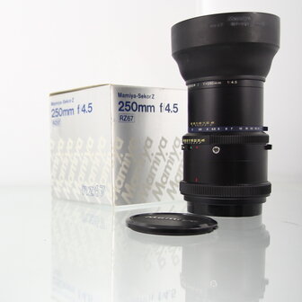 In doos Mamiya-Sekor Z 250mm f/4.5 voor Mamiya RZ67