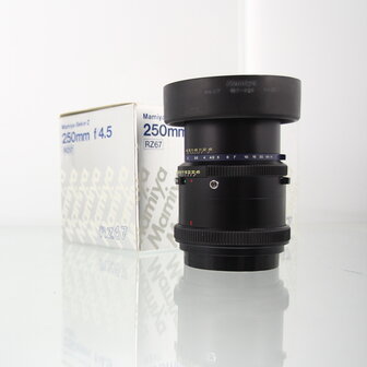 In doos Mamiya-Sekor Z 250mm f/4.5 voor Mamiya RZ67
