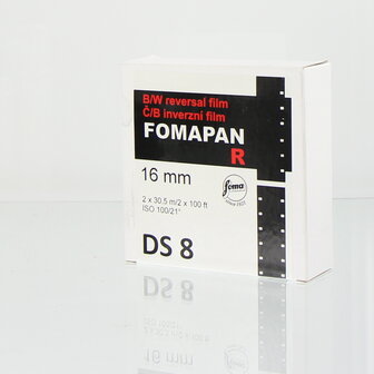 Fomapan R B/W reversal film 2x8mm /  30,5 meter (dubbel super 8 geen super 8)