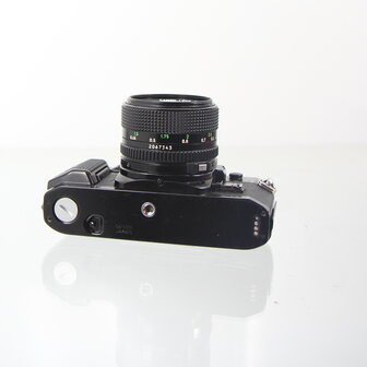 Canon A-1 black 35 MM SLR Camera met lichtsterke Canon lens FD 50mm 1:1.4