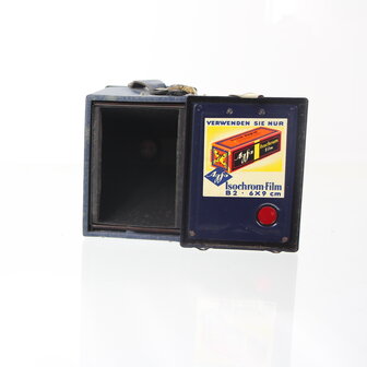 Zeldzamere Agfa &quot;Preisbox&quot; Blauw met zeldzame douanezegel Antwerpen