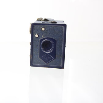 Zeldzamere Agfa &quot;Preisbox&quot; Blauw met zeldzame douanezegel Antwerpen