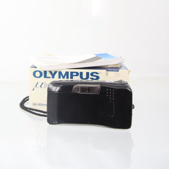 In doos zwarte Olympus Mju zoom 140 all weather