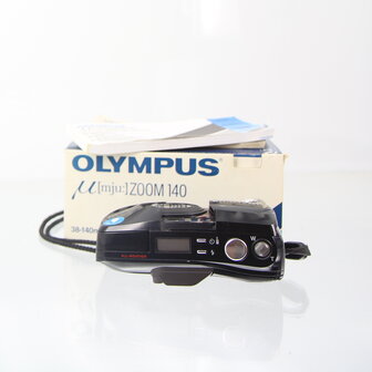 In doos zwarte Olympus Mju zoom 140 all weather