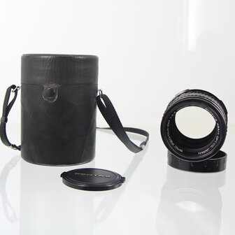 Pentax 67 SMC 165mm f2.8 met koker en lensdoppen