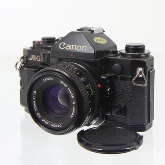 Canon A1 Zwart met Canon FD 50mm f/1.8 Klassieke Programma SLR