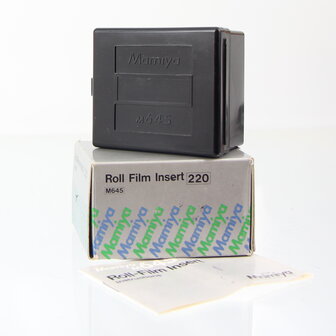 In doos Mamiya 220 rolfilminzet M645