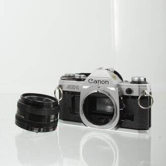 Canon AE-1 met Canon FD  lens 50mm 1:1.8 originele doos