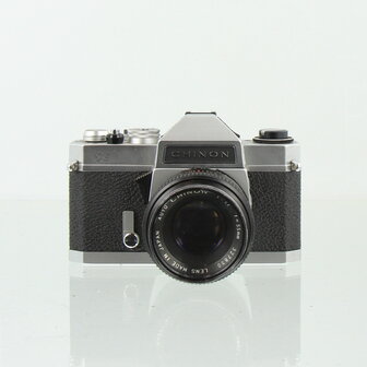 Chinon CS Camerakit met 3 Objectieven, Philips Flitser en Grijze Koffer