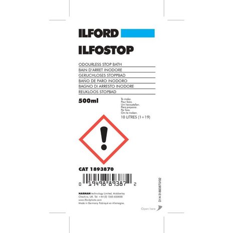 Ilford Ilfostop 0.5 liter stopbad