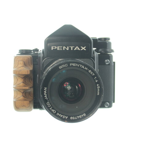 Zebrano rechtse grip voor Pentax 67