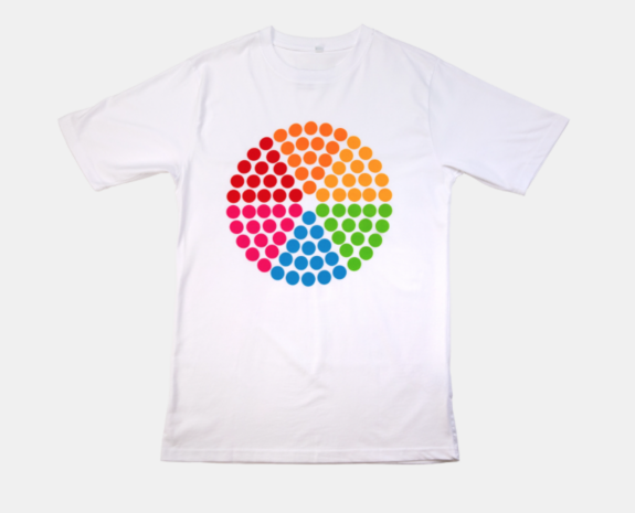  Nieuw originele Polaroid Labs Color Wheel katoenen T-Shirt (Medium) 