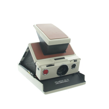 Refurbished Polaroid SX-70 land camera model 2 cognac/beige