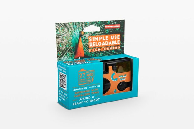 NEW Lomography Simple Use Reloadable Film Camera Turquoise