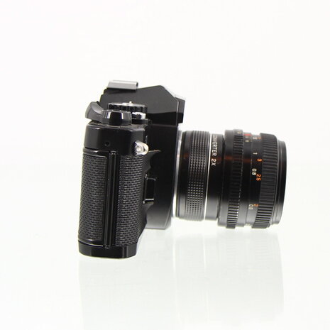 Revueflex SD I black met auto revuenon 1:1.9 f=50mm met revue auto tele converter 2x