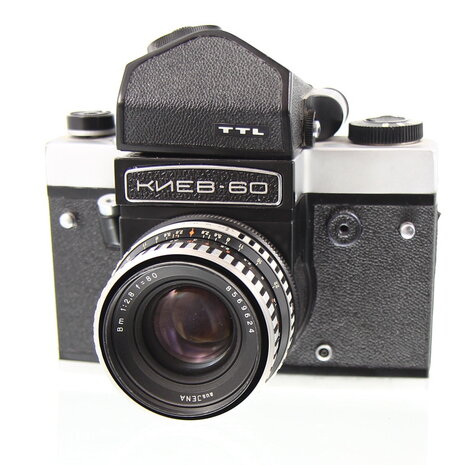 Kiev 60 Medium Format TTL Film Camera with ausJena Bm 1:2.8 f=80 mm