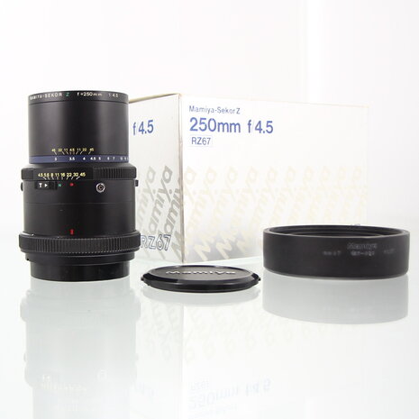 In doos Mamiya-Sekor Z 250mm f/4.5 voor Mamiya RZ67