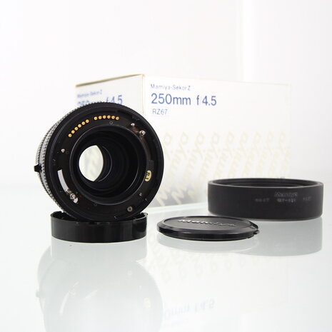 In doos Mamiya-Sekor Z 250mm f/4.5 voor Mamiya RZ67