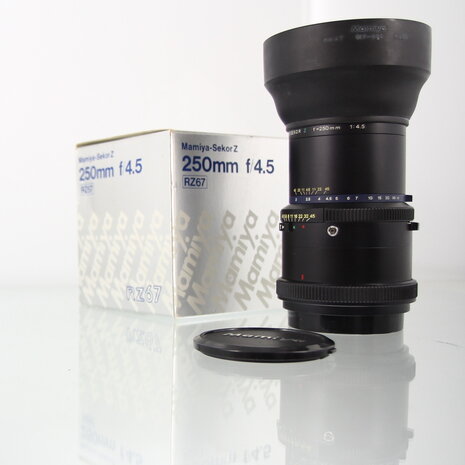 In doos Mamiya-Sekor Z 250mm f/4.5 voor Mamiya RZ67