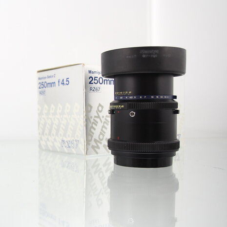In doos Mamiya-Sekor Z 250mm f/4.5 voor Mamiya RZ67