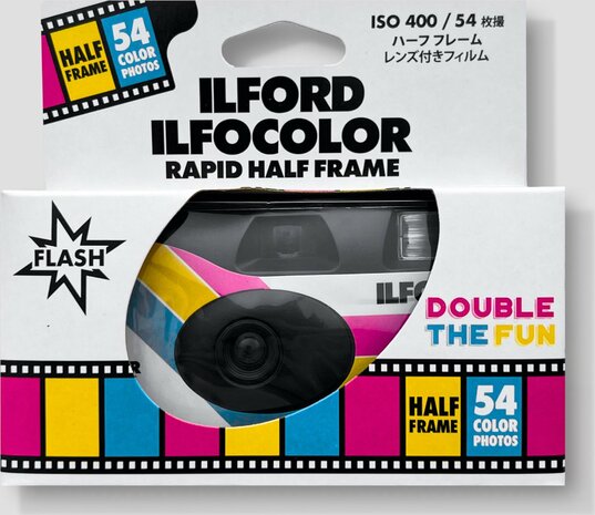 Single Use wegwerpcamera Ilford Ilfocolor Rapid half frame