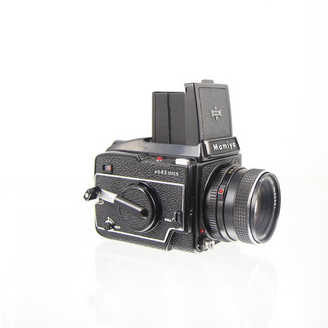 Geserviced Mamiya M645 1000S met mamiya-sekor C lens 80mm f2.8 en WLF zoeker