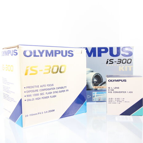 NOS in originele doos Olympus IS-300 Supertele kit 35mm SLR / ZLR  (Zoom Lens Reflex) camera