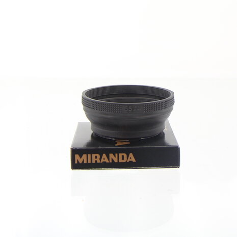 NOS in originele doos Miranda 55mm rubberen zonnekap