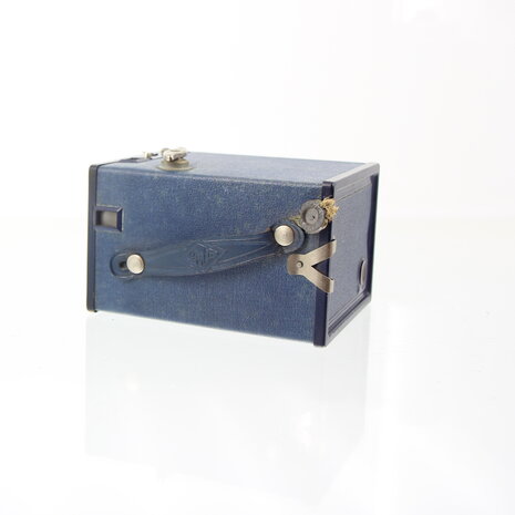Zeldzamere Agfa "Preisbox" Blauw met zeldzame douanezegel Antwerpen
