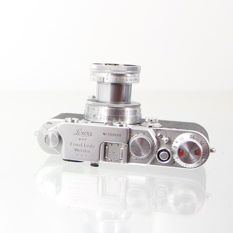 Leitz Leica IIIf red dial met Summitar 5cm F2 lens