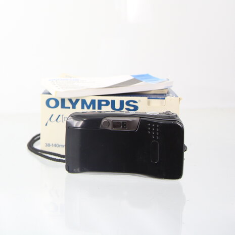 In doos zwarte Olympus Mju zoom 140 all weather