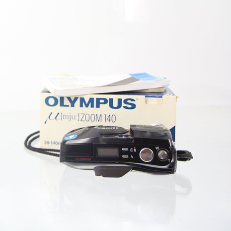 In doos zwarte Olympus Mju zoom 140 all weather