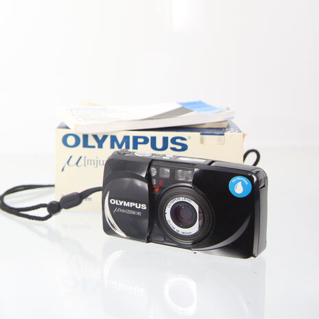 In doos zwarte Olympus Mju zoom 140 all weather