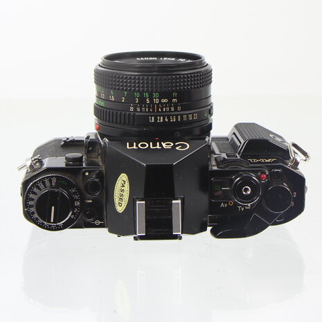 Canon A1 Zwart met Canon FD 50mm f/1.8 Klassieke Programma SLR