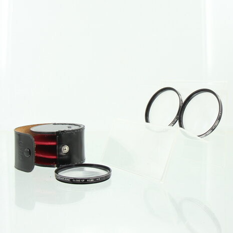 Set Eecho 3 Close-up Filters 62mm +1, +2 en +3 met lederen etui
