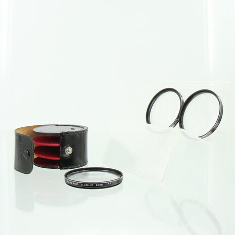 Set Eecho 3 Close-up Filters 62mm +1, +2 en +3 met lederen etui