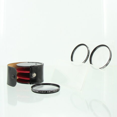 Set Eecho 3 Close-up Filters 62mm +1, +2 en +3 met lederen etui