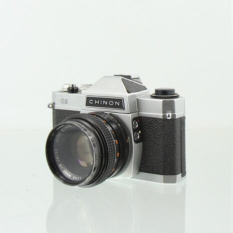 Chinon CS Camerakit met 3 Objectieven, Philips Flitser en Grijze Koffer