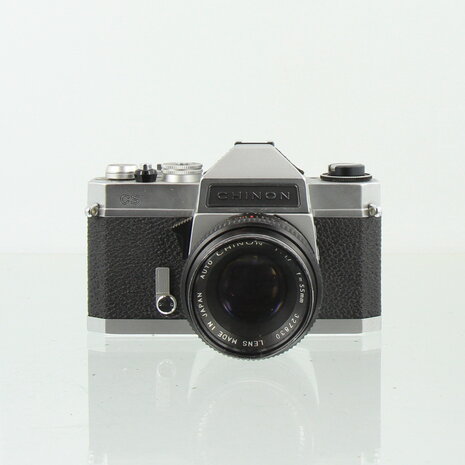 Chinon CS Camerakit met 3 Objectieven, Philips Flitser en Grijze Koffer